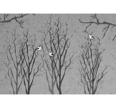 Wall mural trees twigs with birds design - TenStickers