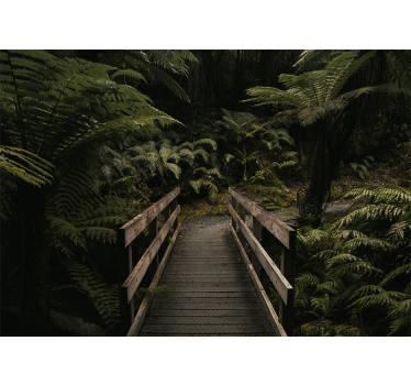 Forest wall mural timber bridge walkway - TenStickers