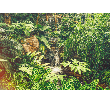 Beautiful green tropical forest mural wallpaper - TenStickers