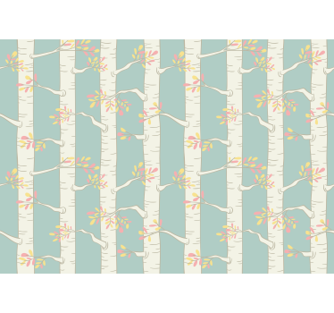 Wall mural trees birch tree design - TenStickers
