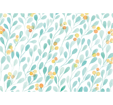 Flower wall mural botanical leaf design - TenStickers