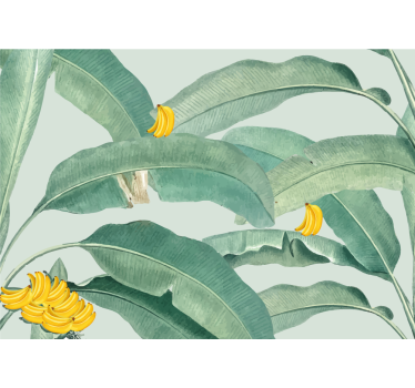 Banana trees with leaves living room mural - TenStickers