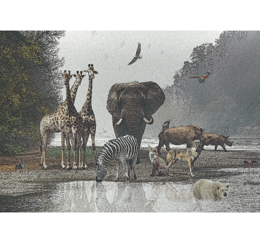 Jungle Wild animals forest mural wallpaper - TenStickers