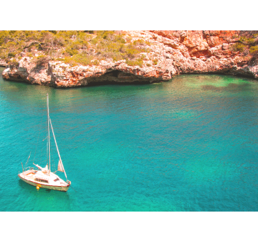 Sailing boat ocean under the sea wall mural - TenStickers