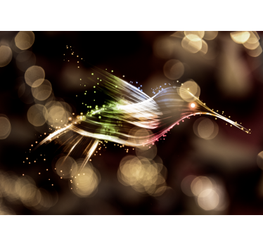 Neon Colored Hummingbird mural wallpaper - TenStickers