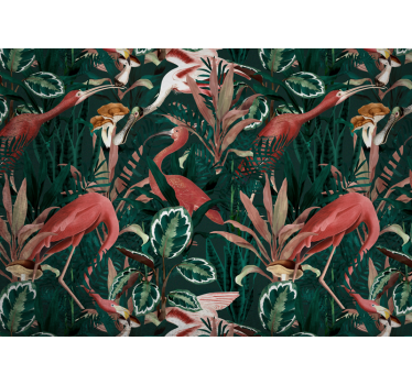 Vintage Garden Exotic Birds mural wallpaper - TenStickers
