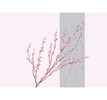 Flower wall mural gentle pink blooms - TenStickers