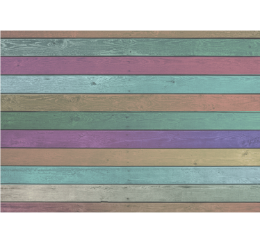 Rainbow Planks Dark Shades woods wall mural - TenStickers
