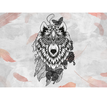 Wall mural teen bedroom wolf art decoration - TenStickers