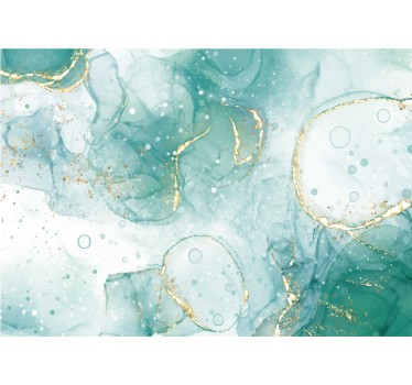 turquoise and gold marble Bathroom Murals - TenStickers
