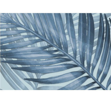 blue tropical leaf Bathroom Murals - TenStickers