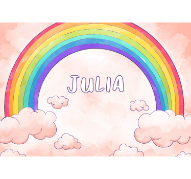 cloudy rainbow with name Kids wall murals - TenStickers