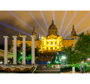 Barcelona Night Lights city wall mural - TenStickers
