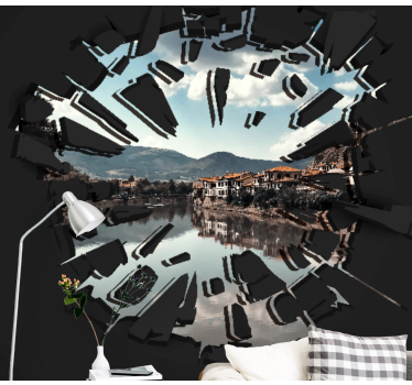 3d broken wall with image custom murals - TenStickers