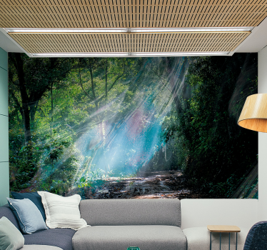 3D depth effect forest nature murals - TenStickers