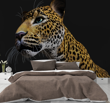 3D fierce leopard  3d mural wallpaper - TenStickers