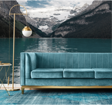 3D mountain landscape river 3d mural wallpaper - TenStickers
