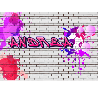 Rose/purple graffiti soccer wall Urban Art Wall Mural - TenStickers