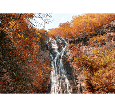 Autumn waterfall landscape wall mural - TenStickers
