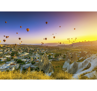 Hot air balloons over Cappadocia mural wallpaper - TenStickers