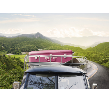 On the road vintage car photo wallpaper - TenStickers