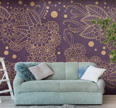 Floral paisley corner Lounge Photo Wallpaper - TenStickers