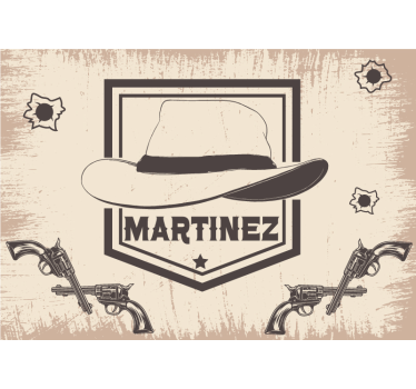 Wall mural teen bedroom customizable cowboy design - TenStickers