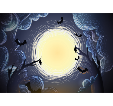 Elegant Halloween bats wall mural wallpaper - TenStickers