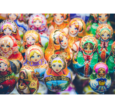 Colorful matryoshka dolls people wall mural - TenStickers