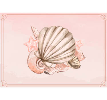 Childrens wall mural seashell and starfish design - TenStickers