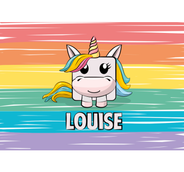 Unicorn Personalised name square custom murals - TenStickers