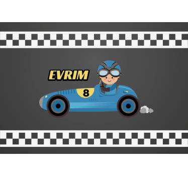Childrens wall mural cartoon racing car - TenStickers