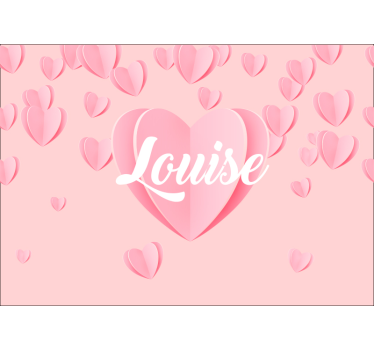 Pink heart personalised custom murals - TenStickers