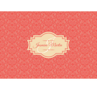 Pink vintage design with initial custom murals - TenStickers