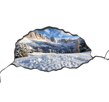 Wintery Mountain Scenery wall mural mountain - TenStickers