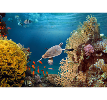 Under the sea with fish mural wallpaper - TenStickers