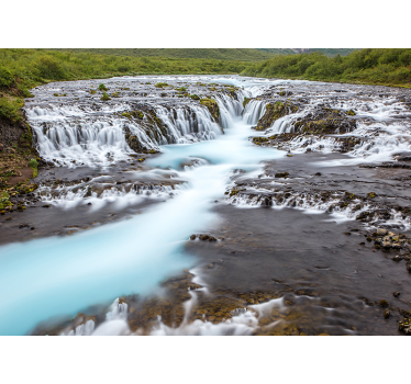 Bright blue waterfall mural - TenStickers