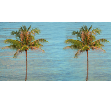 Beach with palm trees tree wall mural - TenStickers