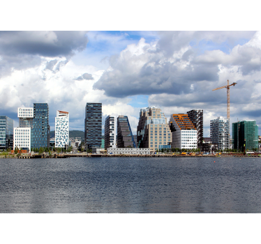 Modern Cityscape View city wall mural - TenStickers