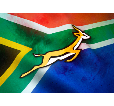 South Africa Flag with Springbok mural wallpaper - TenStickers