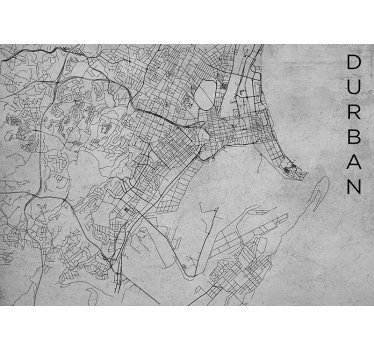 Durban map mural wallpaper - TenStickers
