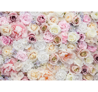 pink roses background rose mural - TenStickers