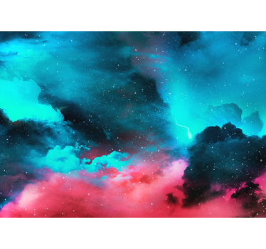 Pink and blue watercolour sky Children Wall Murals - TenStickers
