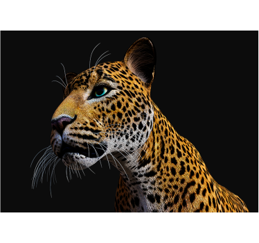 3D fierce leopard  3d mural wallpaper - TenStickers