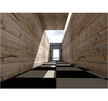 Wooden tunnel  3d mural wallpaper - TenStickers