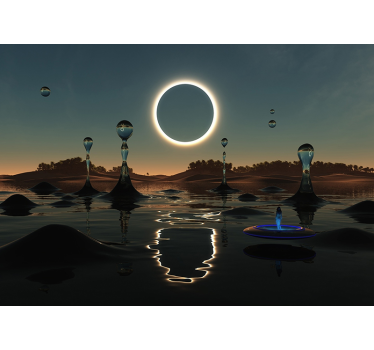Celestial Water Scene space wall mural - TenStickers