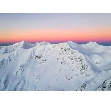 Snowy Peaks Sunset wall mural mountain - TenStickers