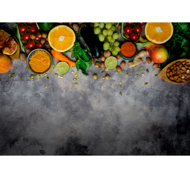 Fresh products hanging wall mural kitchen - TenStickers