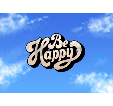 Be happy clouds night sky wall mural - TenStickers