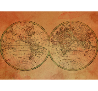Antique world map wall mural - TenStickers